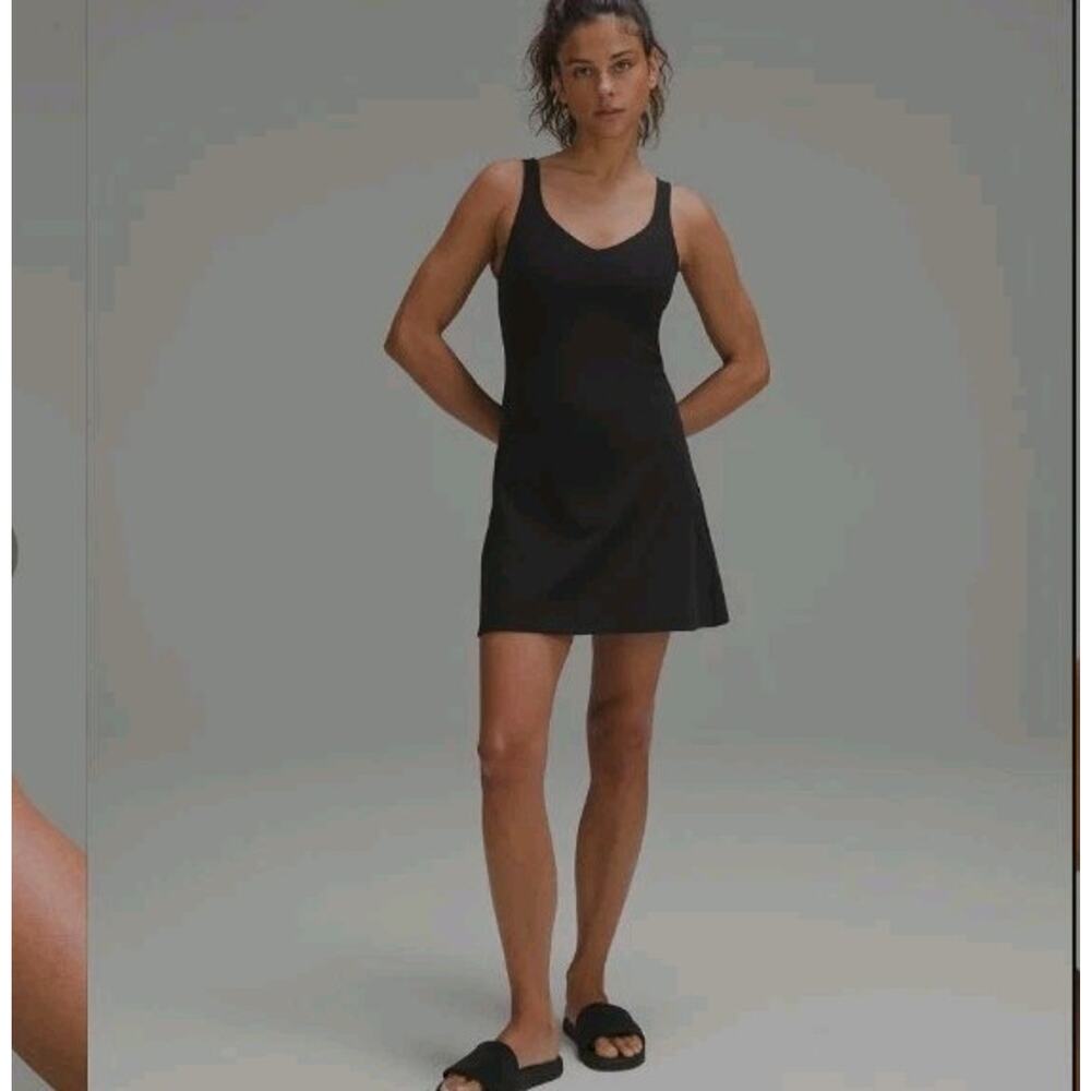 Lululemon Size 6 Align™ Cami Strap Dress Bllack Activewear Tennis Summer Vibes - Picture 3 of 14